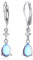 MILACOLATO 925 Silber Mondstein Ohrringe für Damen Cubic Zirkonia Creolen Ohrhänger Silber 925 Leverback Mondstein CZ Hypoallergene Baumelnde Ohrringe Hängend Schmuck für Frauen Mädchen