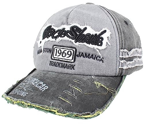 Alsino Unisex Baseball Cap BlackRebel im Retro Vintage Used-Look Größenverstellbar aus 100% Baumwolle, Motiv wählen:Cap-292 grau