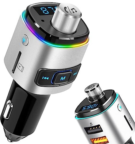 MMOBIEL Bluetooth FM Transmitter Auto - Zigarettenanzünder Transmitter Auto Bluetooth Kit mit QC 3.0 USB-A Ladegerät - für Freisprecheinrichtung und Musik