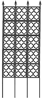 106 Zoll Hohes Spalier, Schwarzes Gartenspalier, Klettergerüst, Wanddekorationsschirm, Für Kletterpflanzen, Rosen-Clematis-Efeu, Rahmen, Gartenblumen-Pflanzenwachstumsunterstützung, Metallspalier