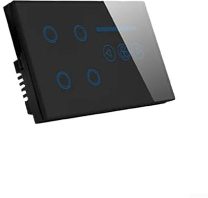 Wifi Switch Panel, Smart Wi-Fi Touch Wall Switch For Tuya Light 4 Gang Switch Fan Speed Dimmer Interruptor Glass Touch Panel Power(black)