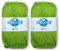 Cottonify DK Weight Pack of 2 100% Combed Cotton Mercerized Crochet and Knitting Yarn| 4Ply DK Medium Weight | Gassed & Mercerized Ne 6/4 Soft Yarn – 186 Yd 100 Grams per Ball (2, Bright Green 256)