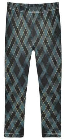 Mädchen Leggings Tartan Plaid Scottish Textur Voll Lang Hosen elastisch Casual Hosen Girl Leggings Plaid für Kinder 4-10T