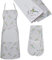 Cooksmart 5 Piece Apron & Glove Set | Double Oven Gloves & Tea Towels Perfect For Any Kitchen