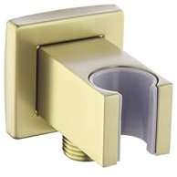 KINGBATH™ Square Shower Holder with Outlet Wall Mount Shower Outlet Elbow with Holder Brass Chrome 1/2” Shower Hose Hand Shower Wall Valve Connector Bracket for Bathroom Replacement Spare Parts