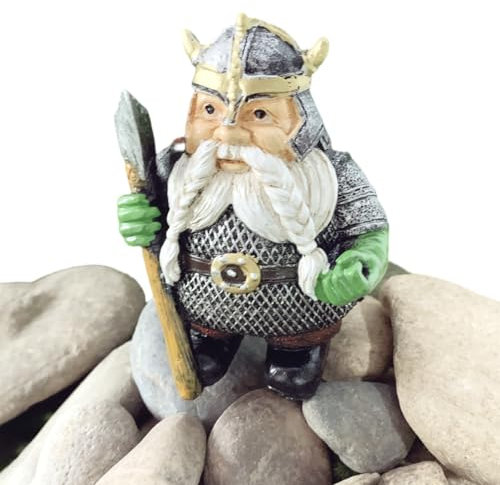 gowoppp Viking Gnome Statue Garden Guardian Home Garden Decor Indoor Outdoor Decorations for Room Patio Gift