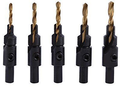 5 Pièces Hss Jeu de Forets à Fraise 1 4 trou à Tige Ronde Chanfreinage Kit de Travail du Bois Pièces d'outils électriques Accessoires Accessoires d'outils électriques