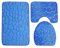 Fasksh WC-Sitzbezug, 3-teiliges Set, Badematte, Duschvorleger, Bodenvorleger, Zuhause, Badezimmer, rutschfest, saugfähig, Fußmatte, Kieselsteine, Badewannen-Dekor-Teppich (blau)