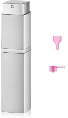 Lulupack 20ml Quadrato Spruzzino Profumo Ricaricabile,Atomizzatore Nebulizzatore Profumo, Vaporizzatore da Viaggio,Bottiglie Porta Profumo Spray (Argent)