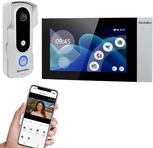 ElectraEra - Video Door Phone System, 7 Inch Touch Screen Video Doorbell with Monitor, Video Camera Kits Support Release, Monitoring, Dual Way Intercom