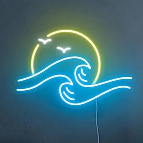 HFHungkeong LED Dimmbar Wave Neonlicht Spielschild Handgefertigte Lampe für Wand Zimmer Party Zuhause Bar Weihnachten Schlafzimmer Hochzeit Dekoration, Teenager Geburtstag Geschenk, USB-Betrieben
