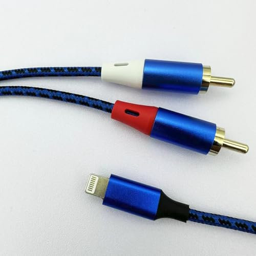 Froggen Per cavo Lightning RCA, cavo adattatore da iPhone a Phono, cavo audio stereo rosso e bianco, splitter a Y compatibile con iPhone i-Pad i-Pod per amplificatore hifi, altoparlante DJ,