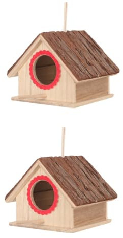 VANZACK 2pcs Wooden Bird House Nesting Box for Outdoor Use Lightweight and Easy to Bird Feeder for Cockatiels Garden Decoration and Breeding Nest