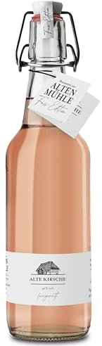 Brennerei Zur Alten Mühle - Alte Kirsche Fass-Edition - feiner Kirsch Hausschnaps in der klassischen Bügelflasche - milder Obstler fassgereift im Schwarzwald, 1 x 0.5l