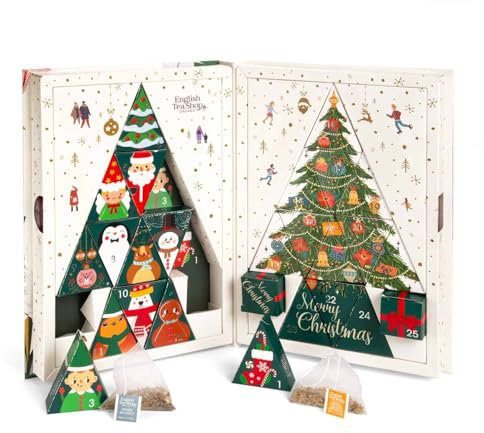 ETS - BIO Teebuch Tee Adventskalender, 24 x Chai, Früchtetee, Kräutertee & Highlights | Großer Buch-Adventskalender mit kompostierbaren Pyramidenbeutel
