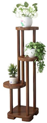 Tiered Tall Plant Stand for Indoor - Wood Plant Shelf Corner Display Rack - Multi-tier Planter Pot Holder Flower Stand for Living Room Balcony Garden Patio,3 Tiers-Walnut