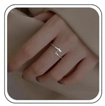 Inateannal Vintage Delphin Ringe Silberne Delphin Fingerringe Verstellbare Offene Wickelringe Delphin Offene Bandringe Kleiner Delphin Knöchelring Minimalistische Ringe