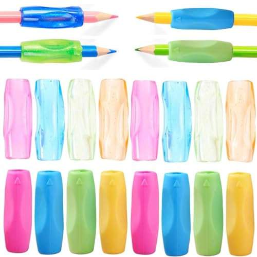 COYUN 16 Stück Silikon Grips Stiftehalter, Stifthalter Kinder Hilfe Silikon Schreibhilfe Stifthaltung Ergonomische Stifte Kinder für Linkshänder oder Rechtshänder