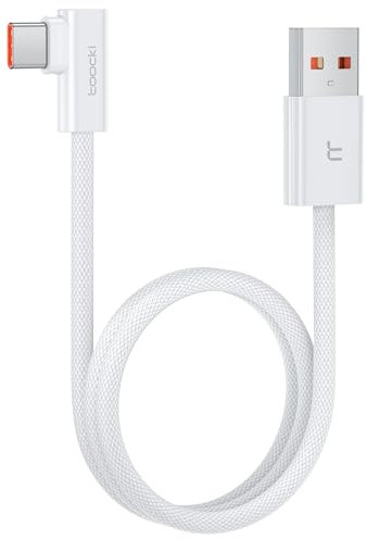 toocki Cable USB C UAB A, 1 M 6A Cabo cargador Tipo C 90 Grados Carga Rapida Compatible con Samsung Galaxy, Huawei Mate 60 Pro/Pro+ / Mate 50, Honor 70 Pro/Pro+ / 70/60, Xiaomi 14/14 Pro