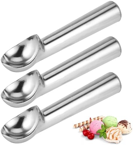 3 Piezas Cuchara de helado,Sacabolas Helado,Cuchara de Helado de Aluminio,Profesional Antiadherente para Helado Cuchara,para Helado Fabricante de Bolas de Hielo,sorbete,almendra,Bolas de Carne