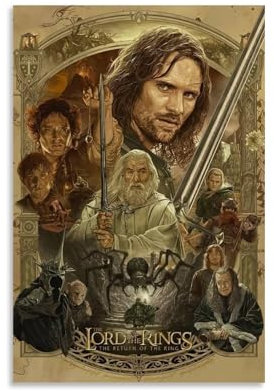juaseehke Poster, Motiv: Der Herr der Ringe Die Rückkehr des Königs (1), dekoratives Leinwandposter, ästhetischer Poster, Wandkunst, Dekor-Poster, 30 x 45 cm, ungerahmter Stil