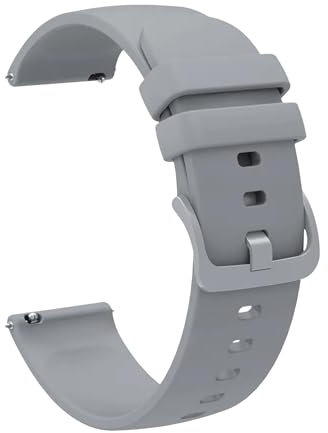ONE ECHELON Cinturino di ricambio a sgancio rapido compatibile con Fossil Q Marshal Gen 2, in silicone, con fibbia monotona (grigio)