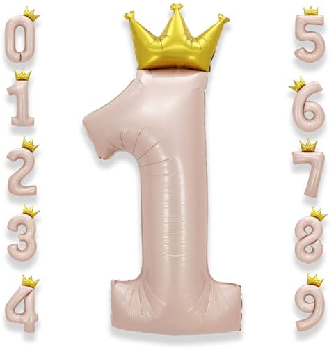 Palloncino Numero 1 Pastello Rosa: Grande 101 cm Elio Palloncini Rosa Compleanno 0-9 Anno/Anni Mylar Numeri Gigante Giganti per Festa di Baby Shower Anniversario Decorazioni