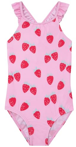 Harry Bear Costume Piscina Bambina | Costume Bambino Piscina Fragola | Costumi Interi per Spiaggia O Piscina | Rosa 7-8 Anni