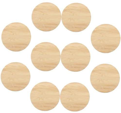10 Piezas Círculos de Bambú sin Terminar Manualidades DIY Material Natural y Duradero Pintura y Decoración Infantil