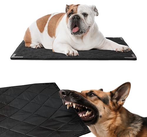 TOPROUD Durable Chew Proof Dog Bed with Metal Rivet Corner, Indoor Outdoor Crate Pad for Large, Medium Dog Crates, Kennel Pad Mat for Teething Puppy, 89 * 56 CM