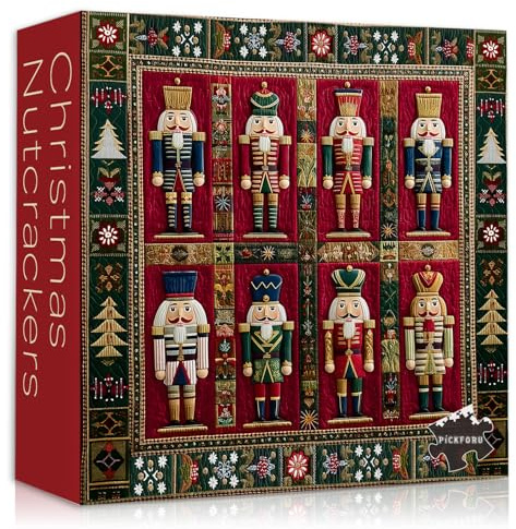 Christmas Puzzles 1000 Pieces, Christmas Nutcrackers Jigsaw Puzzle, Xmas Winter Holiday Puzzle Challenge for Adults