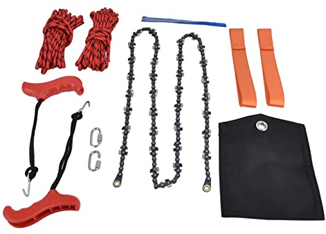 Hand Rope Chain Saw with 53 Inch Dual - Sided Teeth Blades, Folding Pocket Chainsaw for Tree Trimming, Portable Outdoor Camping Tool with Ergonomic Handles and