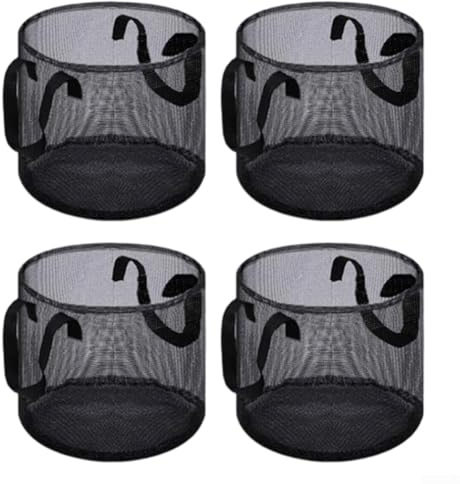 4 Pack Mesh Pond Planting Baskets With Handles For Water Lilies Lotus And Aquatic Plant Root Development(Round)