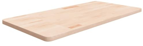 Washbasin Top, Solid Oak, 100 x 50 x 2.5 cm, Untreated, Wooden Panel Cut for Kitchen, Bathroom, Workbench Top, Scratch-Resistant, Waterproof, Heat Resistant, Table Top, DIY Cooking Island