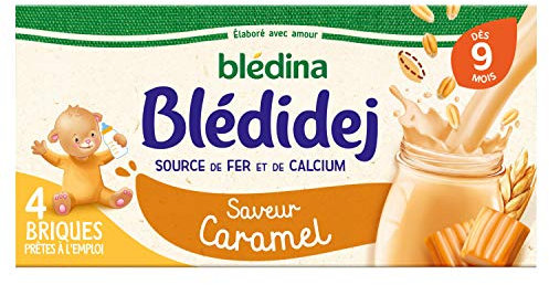 Blédina Blédidej Céréales au Lait de suite Saveur Caramel dès 9 mois 4 x 250 ml