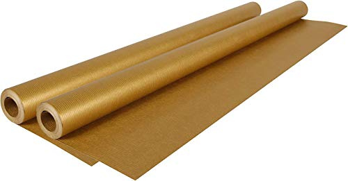 Clairefontaine Kraftpapier für Geschenke und zum Basteln, Rolle 10 x 0,70m, 70 g/m² (Gold, 2 Rollen 10 x 0,70m)