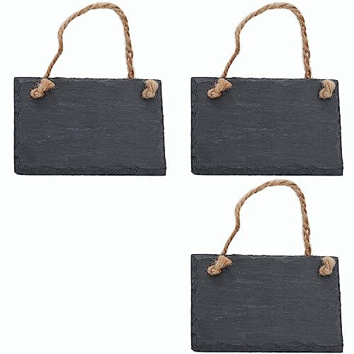Schiefertafel zum Aufhängen mit Juteband Memotafel Kreidetafel Wandeko (3, 8 cm Tafel)