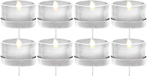 8X Kerzenhalter weiß/klar Teelichthalter Teelichtgläser Kerzenhalter zum Stecken Kerzenpicks für Adventskranz 5cm