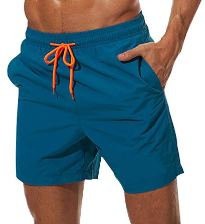 Short de Bain Homme Court Maillot de Bain Homme Séchage Rapide Boardshort Short de Bains Hommes Mayo Boxer de Bain Homme Piscine Shorts de Bain Natation Plage Calecon de Bain Grande Taille Bleu 4XL