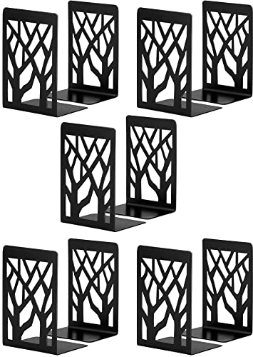 Buchstütze, Buchstützen, Book holder CD Kinder Metall, Bücher Halter für Regal, Ordnerhalter DVD Unsichtbares Bücherregal, Bookends Buchstopper, Buchhalterung Buch Halter Buchbeschwerer 5 Paar Schwarz