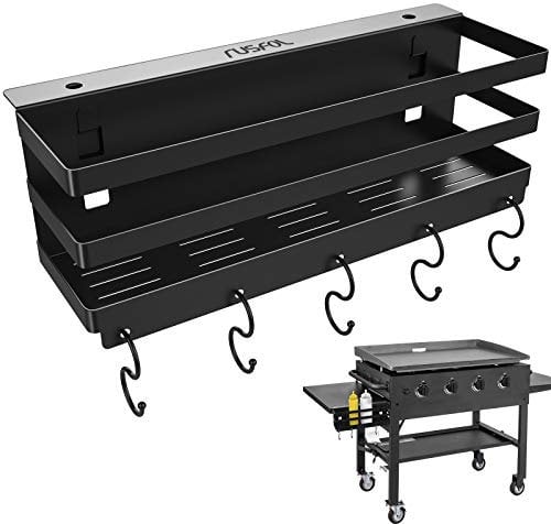 RUSFOL Verbesserte Edelstahl-Grillplatte für 71,1 cm / 91,4 cm Blackstone-Grillplatten, mit Inbusschlüssel, platzsparende Grill-Zubehör-Aufbewahrungsbox, frei von Bohrloch
