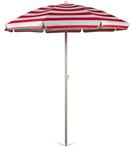 PICNIC TIME Ombrellone da spiaggia portatile da 1,5 m, leggero, protezione dai raggi UV, con asta inclinabile e borsa per il trasporto, ombrello da esterno per spiaggia, sabbia, piscina, patio