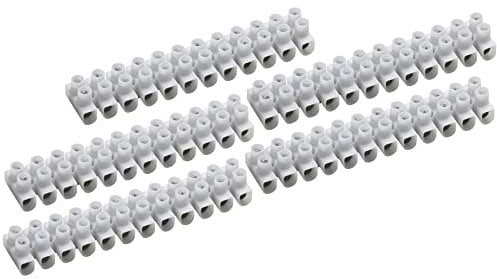 Connex Morsetti a 12 poli – sezione cavo 2,5 – 4 mm² – 5 pezzi in pratico set – bianco/morsettiera a 12 poli/morsetti per scatola/installazione domestica / COXB370300
