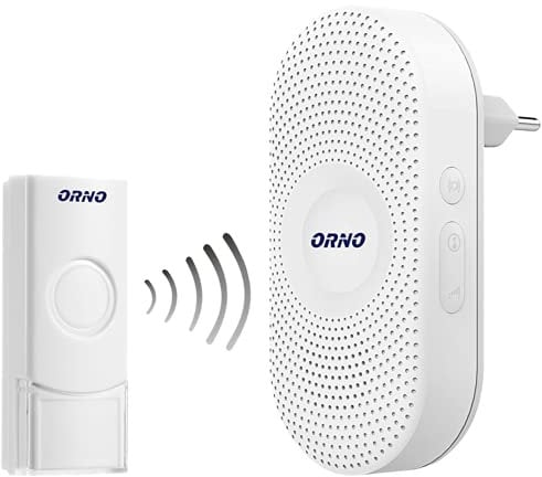 Orno Longa AC Funkklingel Aussen Netzwerk Wasserdicht Batterielos mit Volume-Regler und Reichweite 300m, 36 Klingeltöne, Kabellose Klingel