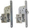 BricoShopping® set MANIGLIE per PORTA interna in legno A SCOMPARSA SCORREVOLE KIT con SERRATURA ad INCASSO GANCIO chiave e nottolino QUADRATA bocchetta acciaio (Quadrato C/Chiave, Cromo Satinato)