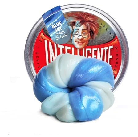 Intelligente Knete - Das Original! Blue Sky - Ändert die Farbe bei Wärme - Kinderknete und Therapieknete in einem - Besser als jeder Stressball! Für Kinder und Erwachsene (Medium-Dose, 40g)