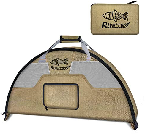 Riverruns Angeln Jagd Wader Tasche mit belüftetem Netz, Faltbare Wathose Stiefel Tasche, Fliegenfischen Wickelunterlage & Tasche für Angeln, Wandern, Camping (Khaki)