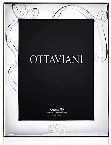 Ottaviani Portafoto fascia larga della Collezione Gli sposi in Miro Silver cm 20x25