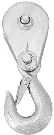 Einzelrollenblock 1 Stück Snatch Block Flaschenzüge für Drahtseil Hochfester Stahl Einzelrad-Hebeseil-Flaschenzug mit Drehbarem Haken und Riegel-Flaschenzug-Systemaktivitäten(0.5 tons)