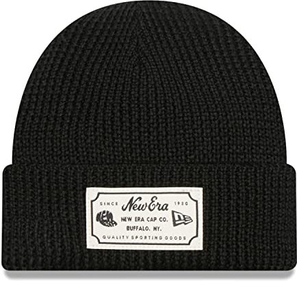 New Era Strick Wintermütze Short Cuff Beanie - Patch schwarz